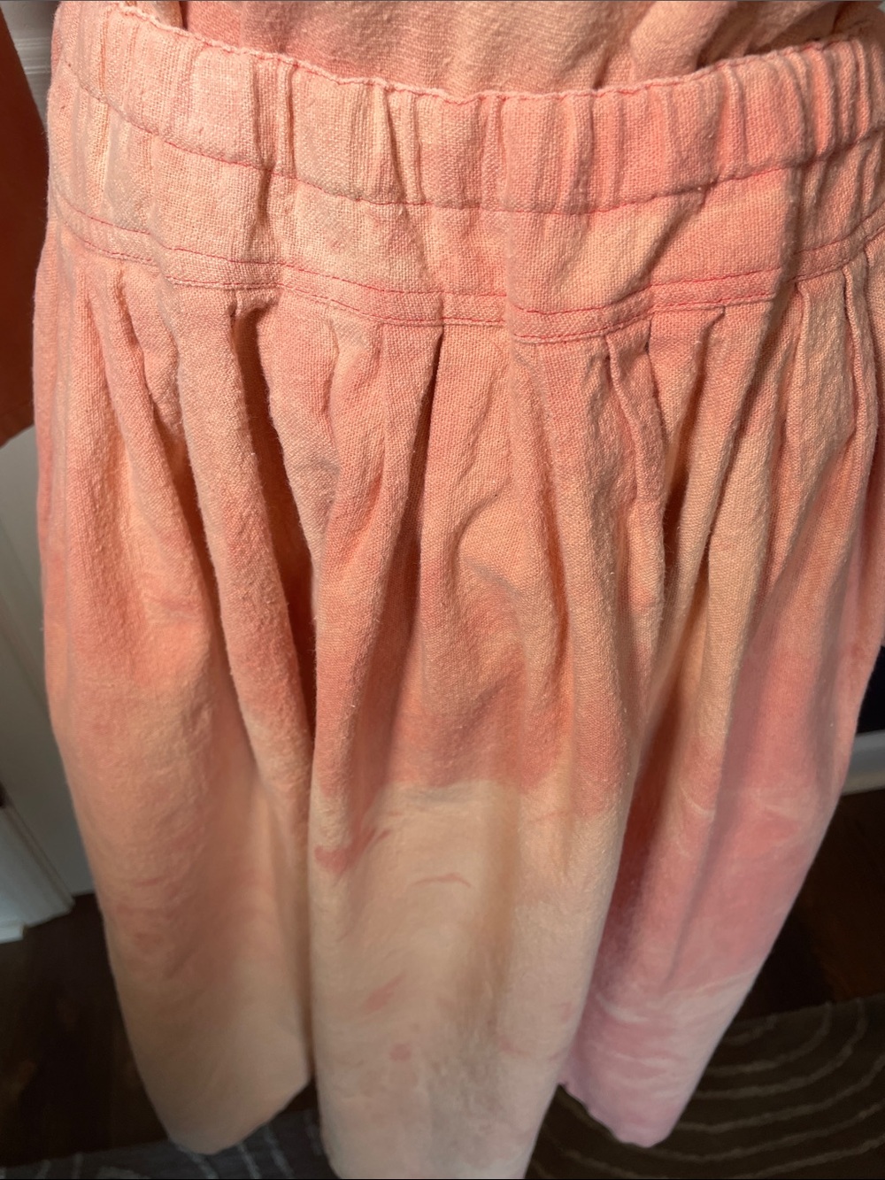 Vintage HARI Peach/Pink Tie-Dye Skirt Set 100% Cotton Size Large - Picture 3 of 10